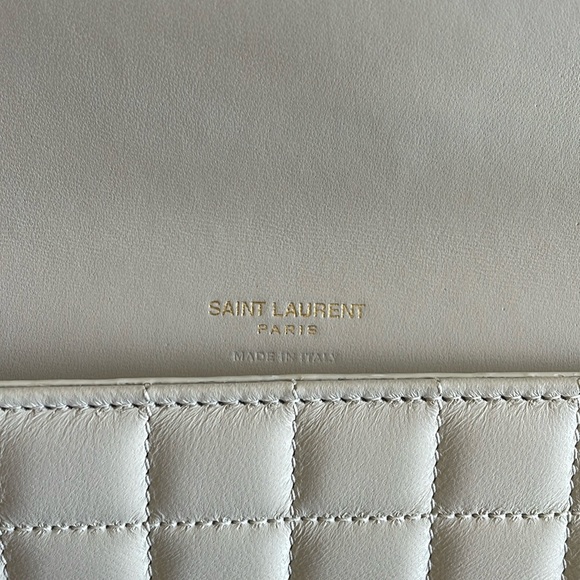 YSL Monogram Flap Clutch Bag in Quilted Smooth Leather - Picture 11 of 13